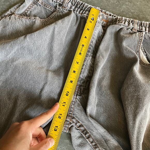 Vintage Haband Casual Joe Denim Jeans 30 Gray Distressed Elastic Waist Grandpa - Picture 11 of 12